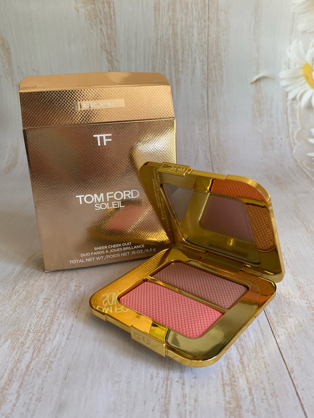 Tom Ford Soleil Sheer Cheek Duo 02 Éclat Nu, 0.15 oz /4.4 g, NIB Authentic